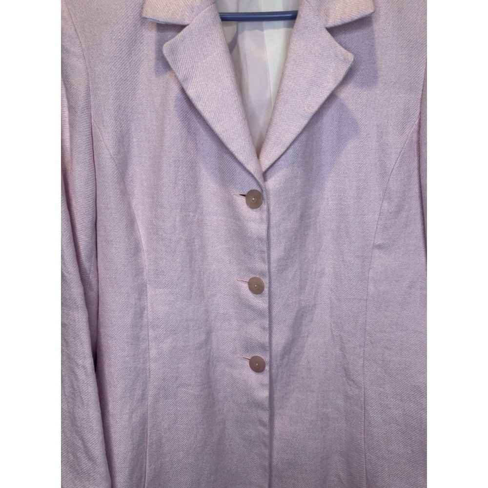 Austin Reed Light Pink 100% Linen Lined Womens Blazer 12 Coastal Preppy Classic - Picture 2 of 12